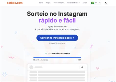 Melhor ferramenta de sorteio no Instagram .